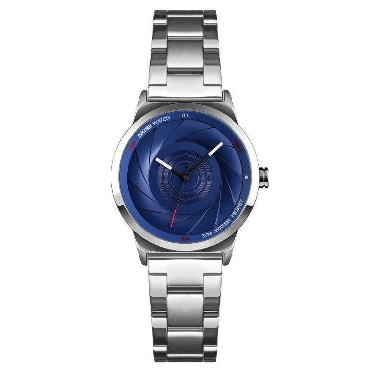 SKMEI 9210 Ladies Business Watch Simple 3D Dial Quartz Watch(Silver Blue) - free shipping - PMC TechLife - Order now!