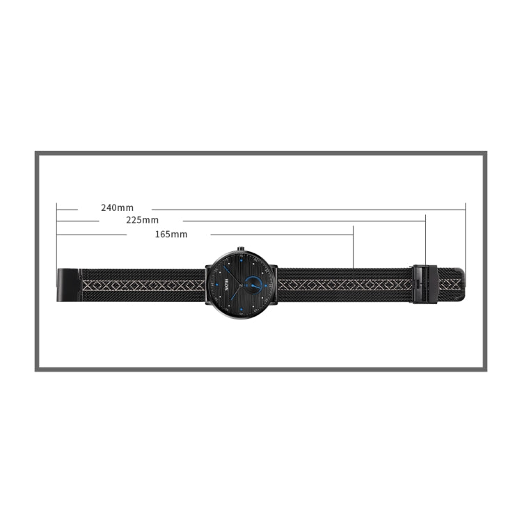 SKMEI 9218 Men Horizontal Striped Arabic Numeral Dial Mesh Belt Quartz Watch(Blue) - free shipping - PMC TechLife - Order now!