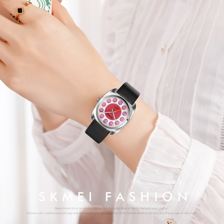 SKMEI Q029 Ladies Phone Number Pattern Dial Leather Strap Quartz Watch(Blue) - free shipping - PMC TechLife - Order now!