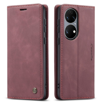 CaseMe 013 Multifunctional Horizontal Flip Leather Case with Holder & Card Slot & Wallet For Huawei P50(Wine Red) - Huawei Cases by CaseMe | Online Shopping South Africa | PMC Jewellery | Buy Now Pay Later Mobicred