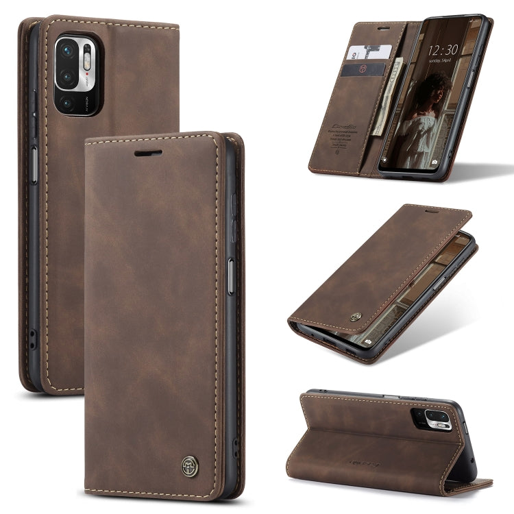 CaseMe 013 Multifunctional Horizontal Flip Leather Case with Holder & Card Slot & Wallet For Xiaomi Redmi Note 10 5G(Coffee) - Xiaomi Cases by CaseMe | Online Shopping South Africa | PMC Jewellery | Buy Now Pay Later Mobicred