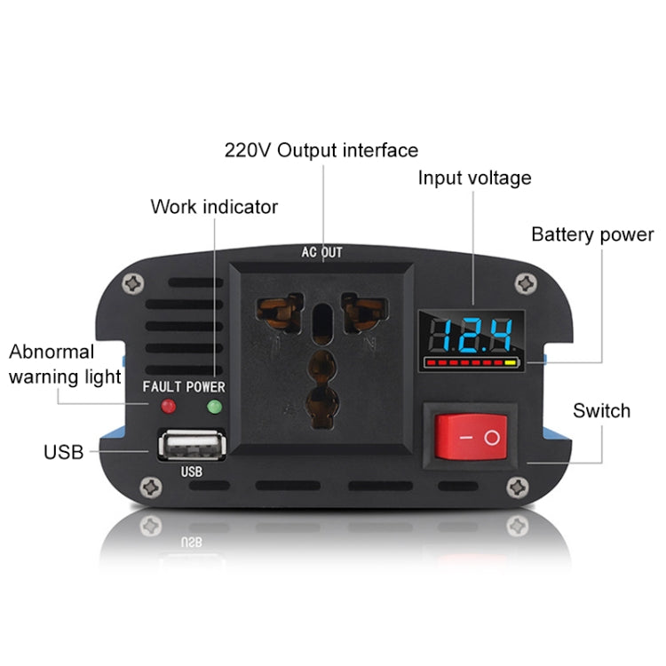 Carmaer 500W Car Smart Multi-function Digital Display Inverter Household Power Converter, Specification:24V to 220V - Modified Square Wave by PMC Jewellery | Online Shopping South Africa | PMC Jewellery | Buy Now Pay Later Mobicred