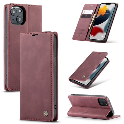 For iPhone 13 mini CaseMe-013 Multifunctional Retro Frosted Horizontal Flip Leather Case with Card Slot & Holder & Wallet (Wine Red) - iPhone 13 mini Cases by CaseMe | Online Shopping South Africa | PMC Jewellery | Buy Now Pay Later Mobicred