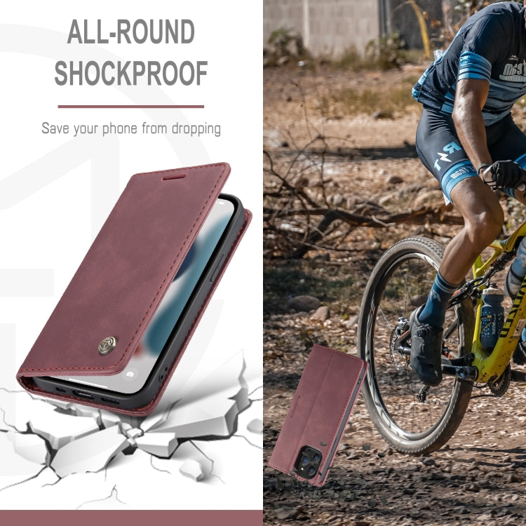 For iPhone 13 Pro Max CaseMe-013 Multifunctional Retro Frosted Horizontal Flip Leather Case with Card Slot & Holder & Wallet (Wine Red) - iPhone 13 Pro Max Cases by CaseMe | Online Shopping South Africa | PMC Jewellery | Buy Now Pay Later Mobicred