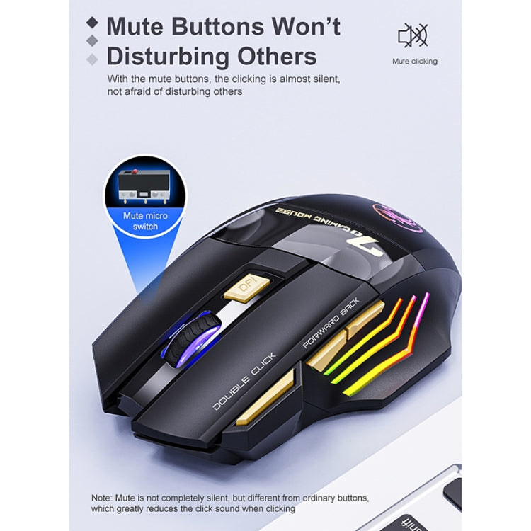 iMICE GW-X7 7-button Silent Rechargeable Wireless Gaming Mouse with Colorful RGB Lights(Black) - Wireless Mice by iMICE | Online Shopping South Africa | PMC Jewellery | Buy Now Pay Later Mobicred