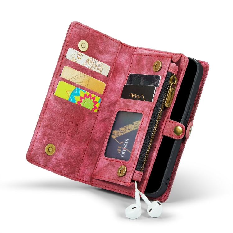 For iPhone 13 Pro Max CaseMe-008 Detachable Multifunctional Horizontal Flip Leather Case with Card Slot & Holder & Zipper Wallet & Photo Frame (Red) - free shipping - PMC Jewellery - Order now!