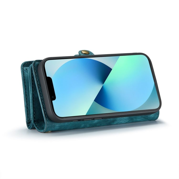 For iPhone 13 CaseMe-008 Detachable Multifunctional Horizontal Flip Leather Case with Card Slot & Holder & Zipper Wallet & Photo Frame(Blue) - iPhone 13 Cases by CaseMe | Online Shopping South Africa | PMC Jewellery | Buy Now Pay Later Mobicred
