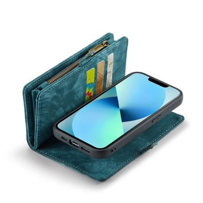 For iPhone 13 mini CaseMe-008 Detachable Multifunctional Horizontal Flip Leather Case with Card Slot & Holder & Zipper Wallet & Photo Frame (Blue) - iPhone 13 mini Cases by CaseMe | Online Shopping South Africa | PMC Jewellery | Buy Now Pay Later Mobicred