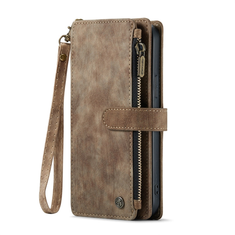 For iPhone 13 Pro Max CaseMe-C30 PU + TPU Multifunctional Horizontal Flip Leather Case with Holder & Card Slot & Wallet & Zipper Pocket (Brown) - free shipping - PMC Jewellery - Order now!