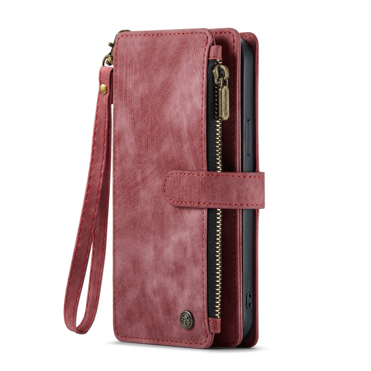 For iPhone 13 Pro Max CaseMe-C30 PU + TPU Multifunctional Horizontal Flip Leather Case with Holder & Card Slot & Wallet & Zipper Pocket (Red) - free shipping - PMC Jewellery - Order now!