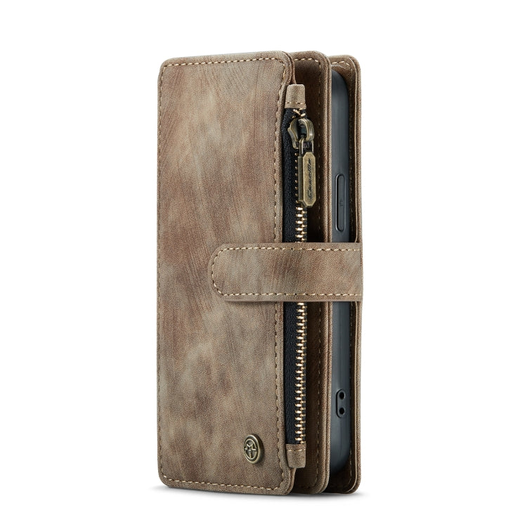 For iPhone 13 mini CaseMe-C30 PU + TPU Multifunctional Horizontal Flip Leather Case with Holder & Card Slot & Wallet & Zipper Pocket (Brown) - iPhone 13 mini Cases by CaseMe | Online Shopping South Africa | PMC Jewellery | Buy Now Pay Later Mobicred