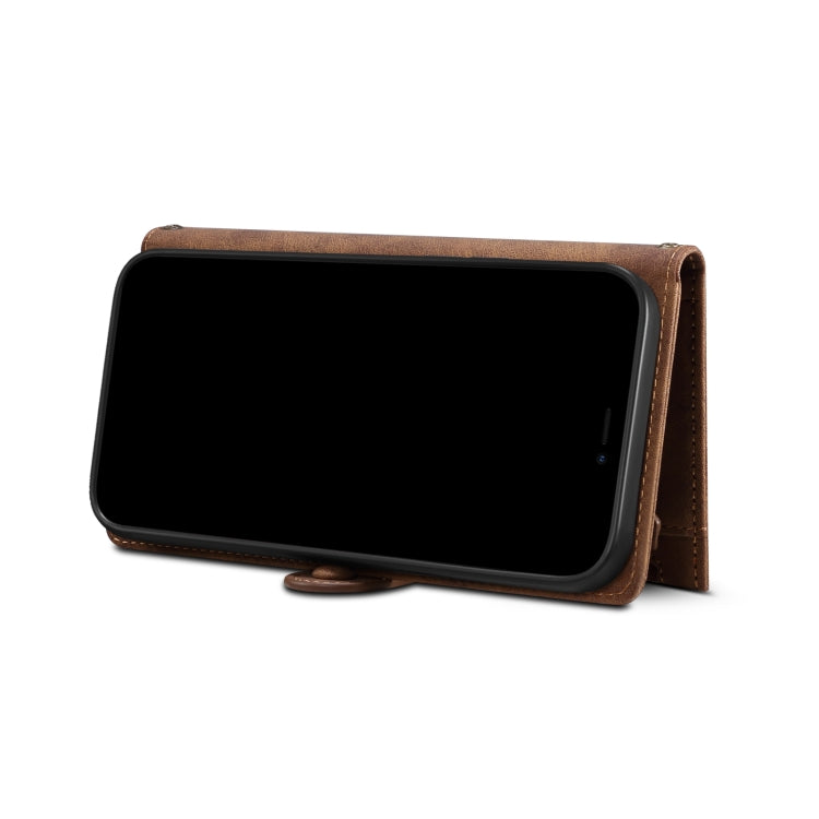 For OnePlus Nord N200 5G Retro Frosted Horizontal Flip Leather Case with Holder & Card Slot & Wallet & Zipper Pocket & Lanyard(Brown) - OnePlus Cases by PMC TechLife | Online Shopping South Africa | PMC TechLife | Buy Now Pay Later Mobicred