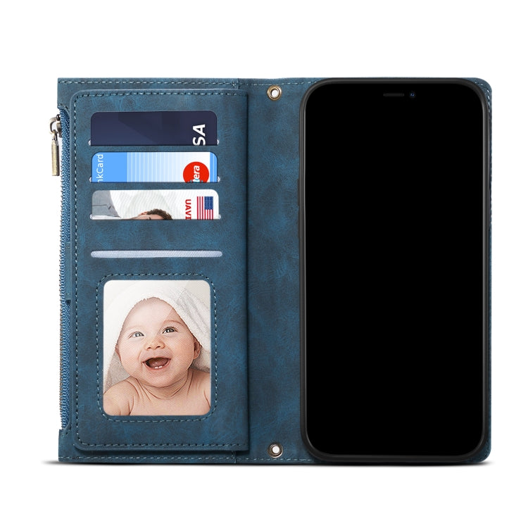 For OnePlus Nord N200 5G Retro Frosted Horizontal Flip Leather Case with Holder & Card Slot & Wallet & Zipper Pocket & Lanyard(Deep Green) - OnePlus Cases by PMC TechLife | Online Shopping South Africa | PMC TechLife | Buy Now Pay Later Mobicred