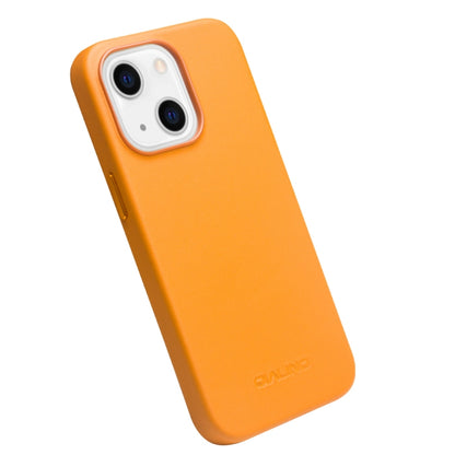 For iPhone 13 QIALINO Nappa Cowhide MagSafe Magnetic Protective Case(Orange) - iPhone 13 Cases by QIALINO | Online Shopping South Africa | PMC Jewellery | Buy Now Pay Later Mobicred