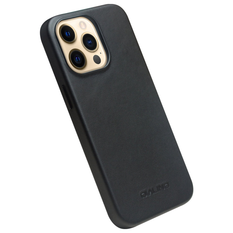 For iPhone 13 Pro QIALINO Nappa Cowhide MagSafe Magnetic Protective Case (Black) - iPhone 13 Pro Cases by QIALINO | Online Shopping South Africa | PMC Jewellery | Buy Now Pay Later Mobicred