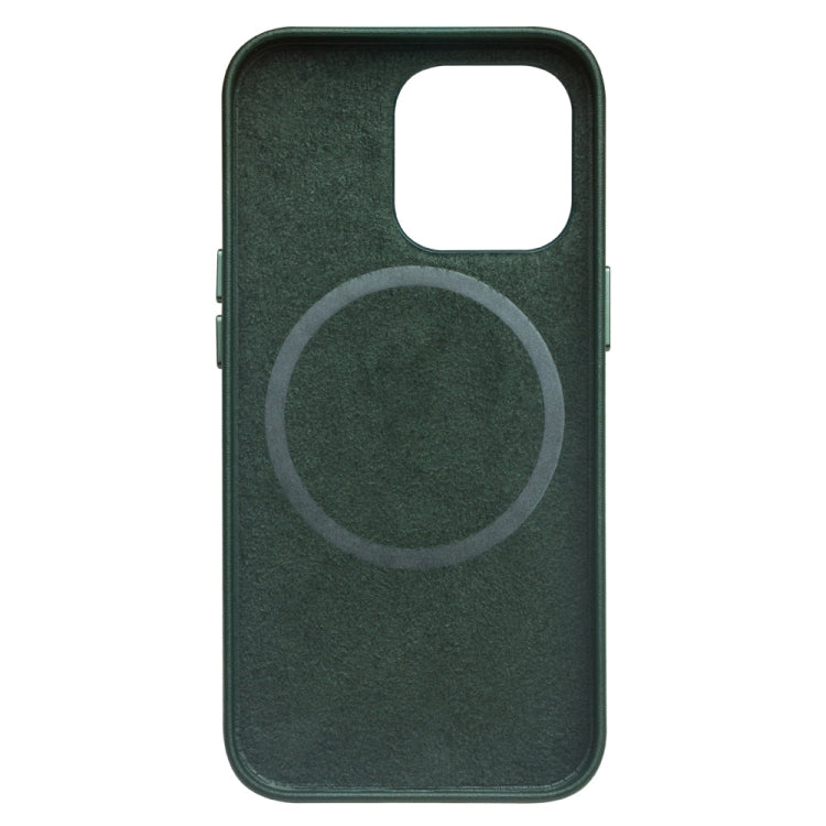 For iPhone 13 Pro Max QIALINO Nappa Cowhide MagSafe Magnetic Protective Case (Dark Green) - iPhone 13 Pro Max Cases by QIALINO | Online Shopping South Africa | PMC Jewellery | Buy Now Pay Later Mobicred