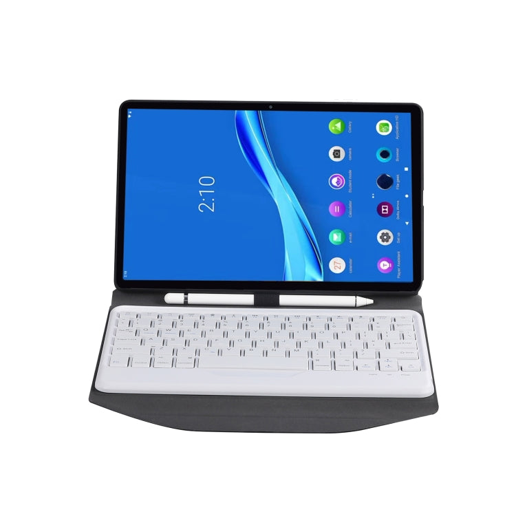 BM10 Diamond Texture Detachable Bluetooth Keyboard Leather Tablet Case with Pen Slot & Triangular Back Support For Lenovo Smart Tab M10 HPD Plus TB-X606F 10.3 inch(Black White) - Lenovo Keyboard by PMC Jewellery | Online Shopping South Africa | PMC Jewellery