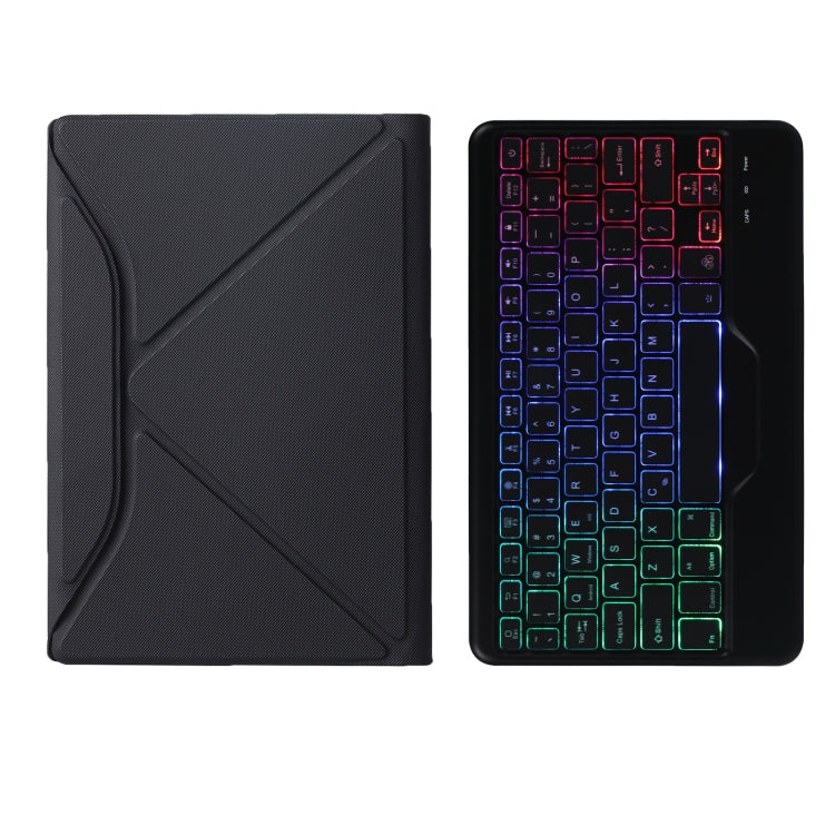 BM12S Backlight Edition Diamond Texture Detachable Bluetooth Keyboard Leather Tablet Case with Pen Slot & Triangular Back Support For Lenovo Pad Plus 11 inch TB-J607F / Tab P11 11 inch TB-J606F(Black) - free shipping - PMC TechLife - Order now!