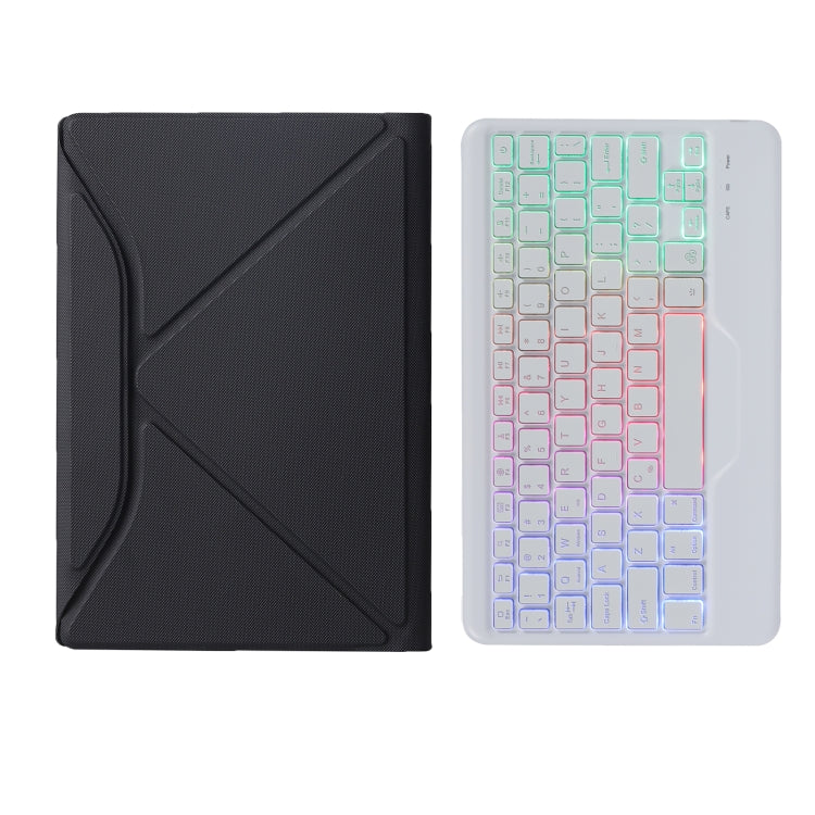 BM12S Backlight Edition Diamond Texture Detachable Bluetooth Keyboard Leather Tablet Case with Pen Slot & Triangular Back Support For Lenovo Pad Plus 11 inch TB-J607F / Tab P11 11 inch TB-J606F(Black White) - Lenovo Keyboard by PMC TechLife | Online Shopping South Africa | PMC TechLife