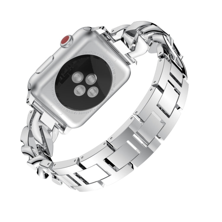 For Apple Watch Series 8&7 45mm / SE 2&6&SE&5&4 44mm / 3&2&1 42mm Single Row Denim Diamond Alloy Watch Band(Silver) - free shipping - PMC TechLife - Order now!