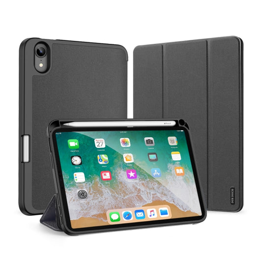 For iPad mini 6 DUX DUCIS Domo Series Horizontal Flip Magnetic TPU + PU Leather Tablet Case with Three-folding Holder & Pen Slot(Black) - iPad mini 6 Cases by DUX DUCIS | Online Shopping South Africa | PMC Jewellery | Buy Now Pay Later Mobicred