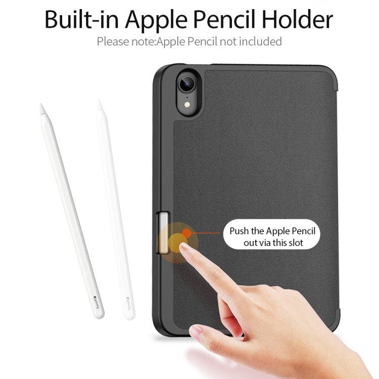 For iPad mini 7 / mini 6 DUX DUCIS Domo Series Horizontal Flip Magnetic TPU + PU Leather Tablet Case with Three-folding Holder & Pen Slot(Black) - free shipping - PMC Jewellery - Order now!