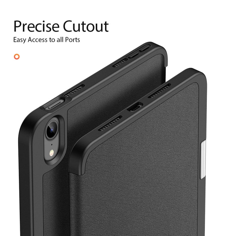 For iPad mini 7 / mini 6 DUX DUCIS Domo Series Horizontal Flip Magnetic TPU + PU Leather Tablet Case with Three-folding Holder & Pen Slot(Black) - free shipping - PMC Jewellery - Order now!