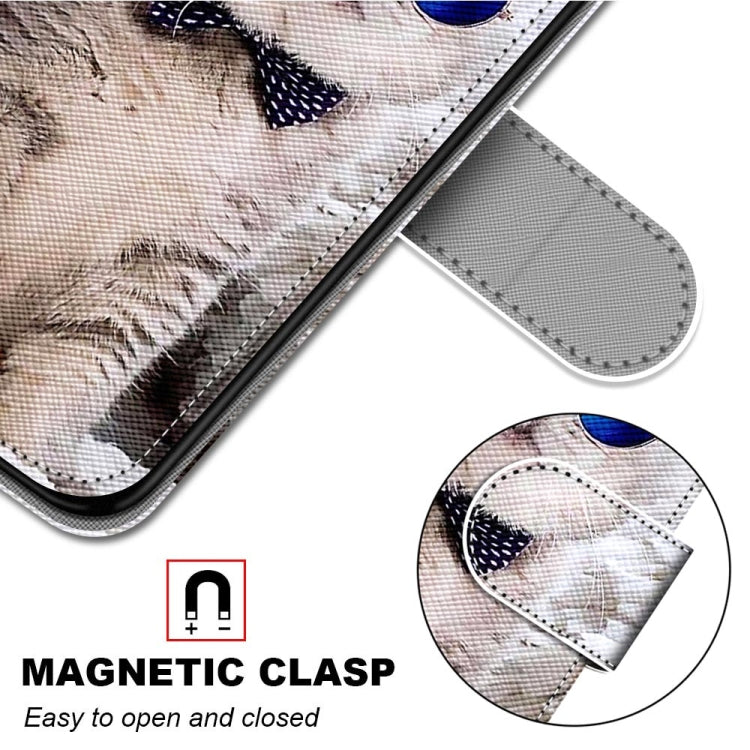 For Nokia G20 / G10 / 6.3 Coloured Drawing Cross Texture Horizontal Flip PU Leather Case with Holder & Card Slots & Wallet & Lanyard(Slant Hat Blue Mirror Cat) - Nokia Cases by PMC TechLife | Online Shopping South Africa | PMC TechLife | Buy Now Pay Later Mobicred