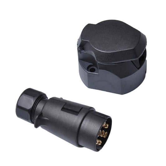 A0226 12V 7-pin Plastic Trailer Connector Socket + Plug EU - Terminal connectors by PMC Jewellery | Online Shopping South Africa | PMC Jewellery | Buy Now Pay Later Mobicred