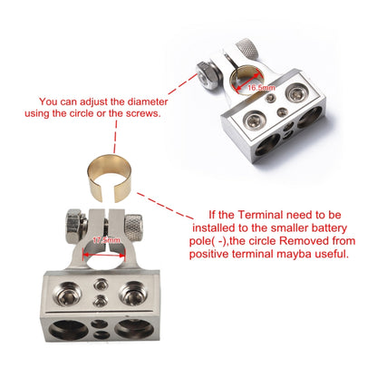 A0232 2 PCS Car Dual 1/0 & 8 Gauge Positive or Negative Battery Terminal - Booster Cable & Clip by PMC Jewellery | Online Shopping South Africa | PMC Jewellery | Buy Now Pay Later Mobicred