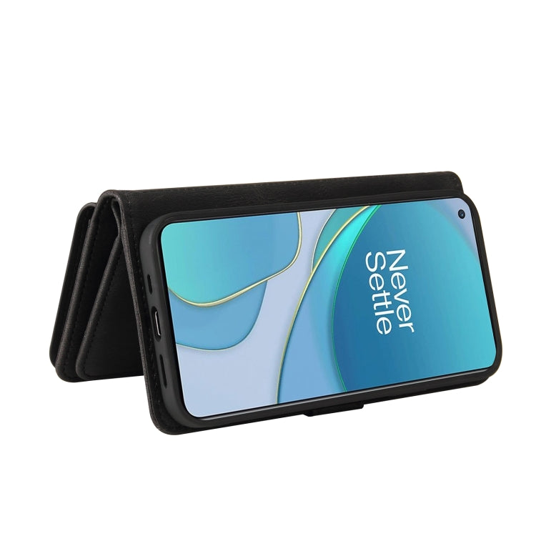 For OnePlus 9 Skin Feel PU + TPU Horizontal Flip Leather Case With Holder & 15 Cards Slot & Wallet & Zipper Pocket & Lanyard(Black) - OnePlus Cases by PMC TechLife | Online Shopping South Africa | PMC TechLife | Buy Now Pay Later Mobicred