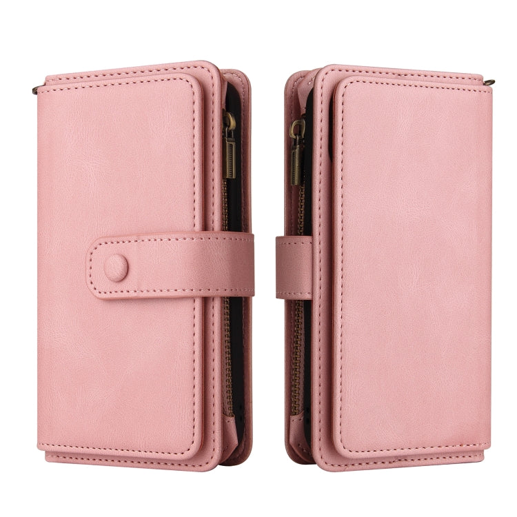 For LG G9 / Velvet Skin Feel PU + TPU Horizontal Flip Leather Case With Holder & 15 Cards Slot & Wallet & Zipper Pocket & Lanyard(Pink) - LG Cases by PMC TechLife | Online Shopping South Africa | PMC TechLife | Buy Now Pay Later Mobicred