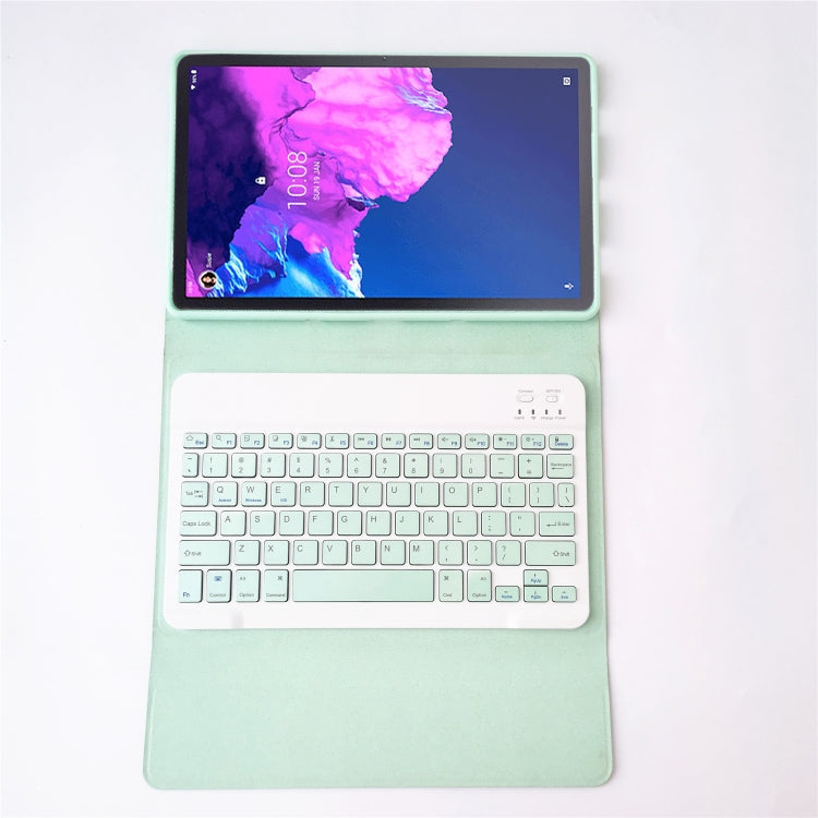 For Lenovo Pad Tab P11 11 inch TB-J606F LX110 Solid Color Detachable Square Keycap Bluetooth Keyboard Leather Tablet Case with Stand(Green) - Lenovo Keyboard by PMC Jewellery | Online Shopping South Africa | PMC Jewellery