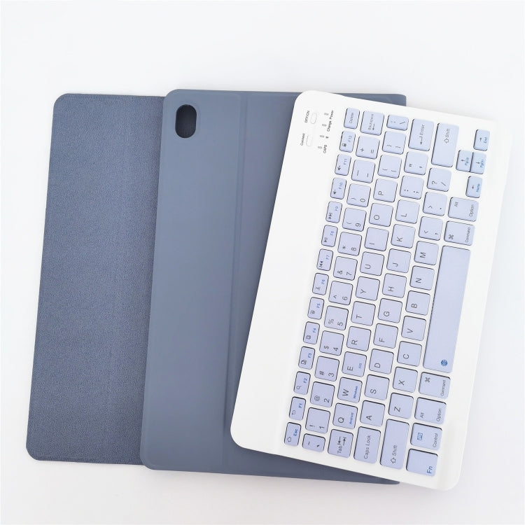 For Lenovo Pad Tab P11 11 inch TB-J606F LX110 Solid Color Detachable Square Keycap Bluetooth Keyboard Leather Tablet Case with Stand(Purple) - Lenovo Keyboard by PMC TechLife | Online Shopping South Africa | PMC TechLife