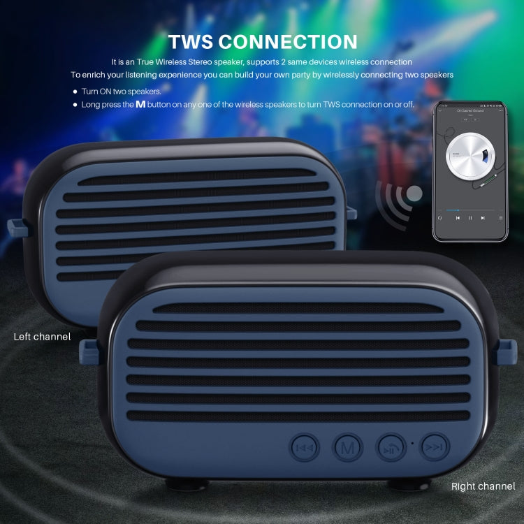 New Rixing NR-3000M Bluetooth 5.0 Portable Karaoke Wireless Bluetooth Speaker with Microphone & Shoulder Strap(Blue) - free shipping - PMC Jewellery - Order now!