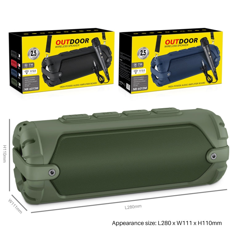 New Rixing NR-6013M Bluetooth 5.0 Portable Outdoor Karaoke Wireless Bluetooth Speaker with Microphone & Shoulder Strap(Black) - free shipping - PMC Jewellery - Order now!