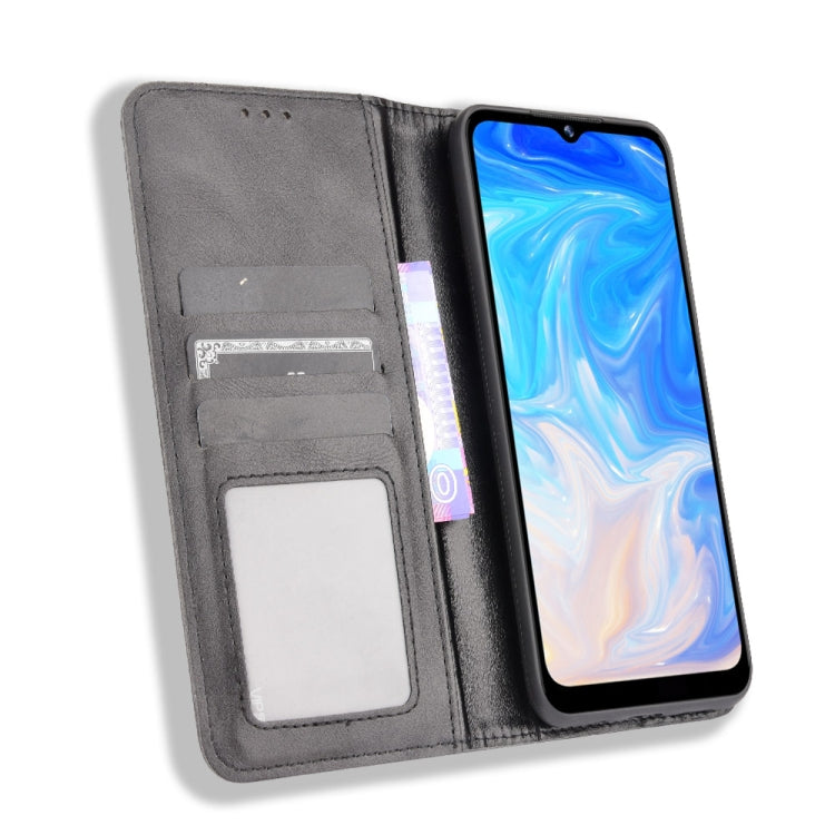 For Doogee N40 Pro Magnetic Buckle Retro Pattern Horizontal Flip Leather Case with Holder & Card Slot & Wallet(Black) - More Brand by PMC Jewellery | Online Shopping South Africa | PMC Jewellery | Buy Now Pay Later Mobicred