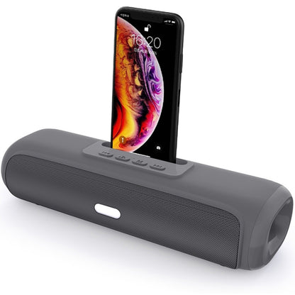 NewRixing NR-2027 TWS Long Bar Shaped Bluetooth Speaker with Mobile Phone Holder(Grey) - Desktop Speaker by NewRixing | Online Shopping South Africa | PMC Jewellery | Buy Now Pay Later Mobicred