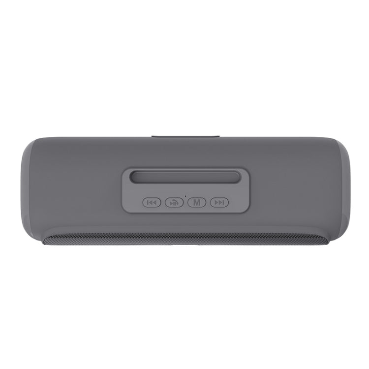 NewRixing NR-2027 TWS Long Bar Shaped Bluetooth Speaker with Mobile Phone Holder(Grey) - Desktop Speaker by NewRixing | Online Shopping South Africa | PMC Jewellery | Buy Now Pay Later Mobicred