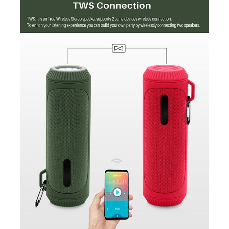 NewRixing NR-4016A TWS Outdoor Splashproof Bluetooth Speaker with Carabiner Handle & SOS Flashlight(Black) - free shipping - PMC Jewellery - Order now!