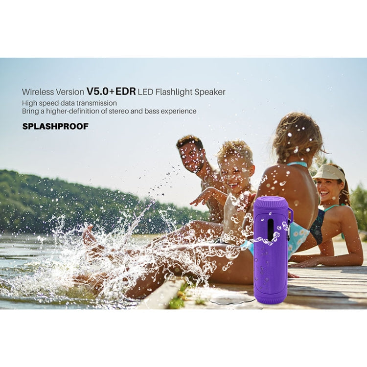 NewRixing NR-4016A TWS Outdoor Splashproof Bluetooth Speaker with Carabiner Handle & SOS Flashlight(Blue) - free shipping - PMC Jewellery - Order now!