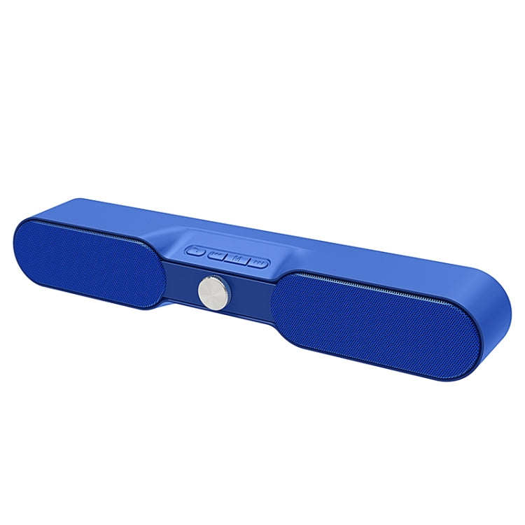 NewRixing NR-4017 TWS Pure Color Soundbar Bluetooth Speaker with Knob(Blue) - Desktop Speaker by NewRixing | Online Shopping South Africa | PMC Jewellery | Buy Now Pay Later Mobicred