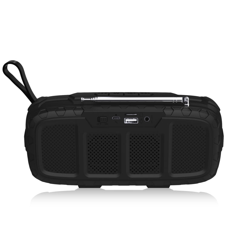 NewRixing NR-5018FM Outdoor Portable Bluetooth Speaker with Antenna, Support Hands-free Call / TF Card / FM / U Disk(Black+Red) - free shipping - PMC Jewellery - Order now!
