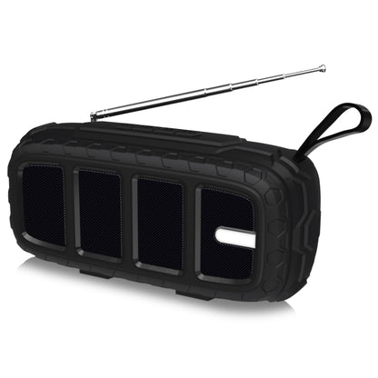 NewRixing NR-5018FM Outdoor Portable Bluetooth Speaker with Antenna, Support Hands-free Call / TF Card / FM / U Disk(Black) - Desktop Speaker by NewRixing | Online Shopping South Africa | PMC Jewellery | Buy Now Pay Later Mobicred