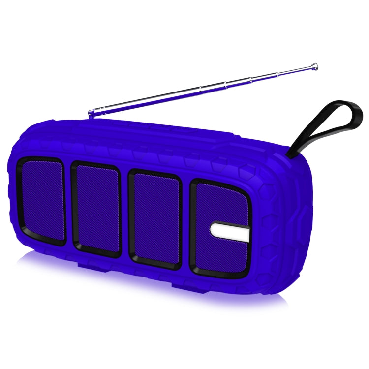 NewRixing NR-5018FM Outdoor Portable Bluetooth Speaker with Antenna, Support Hands-free Call / TF Card / FM / U Disk(Blue+Black) - Desktop Speaker by NewRixing | Online Shopping South Africa | PMC Jewellery | Buy Now Pay Later Mobicred