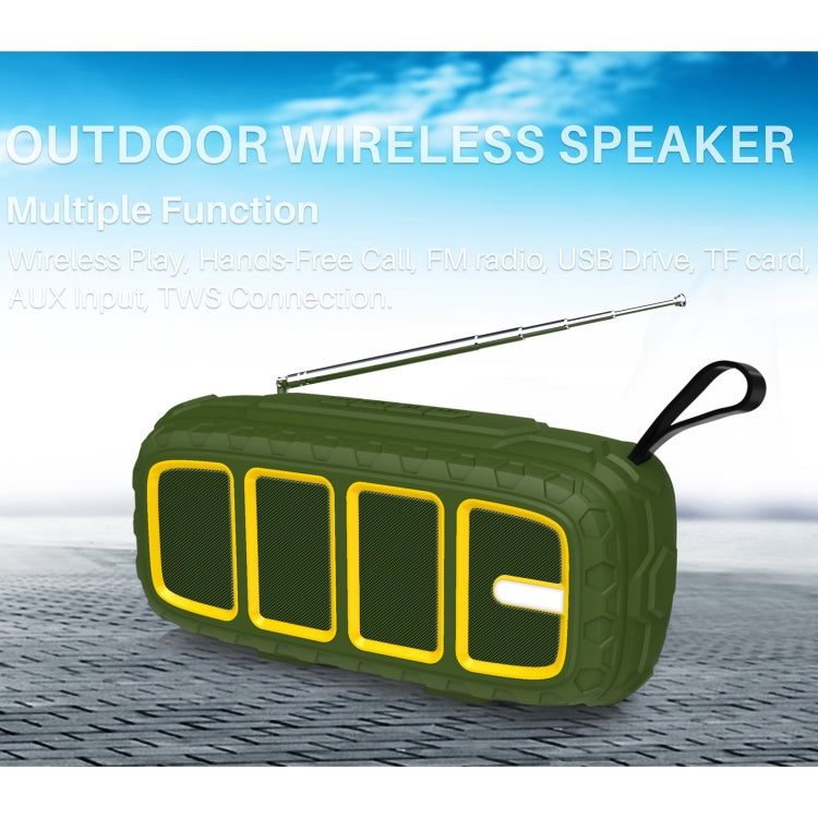 NewRixing NR-5018FM Outdoor Portable Bluetooth Speaker with Antenna, Support Hands-free Call / TF Card / FM / U Disk(Blue+Black) - free shipping - PMC Jewellery - Order now!