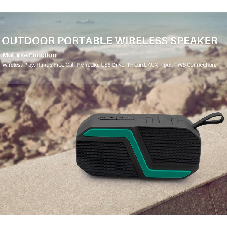 NewRixing NR-5019 Outdoor Portable Bluetooth Speaker, Support Hands-free Call / TF Card / FM / U Disk(Green) - free shipping - PMC Jewellery - Order now!