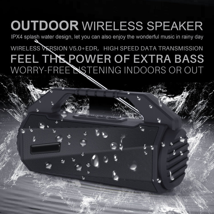 NewRixing NR-4025FM with Screen Outdoor Splash-proof Water Portable Bluetooth Speaker, Support Hands-free Call / TF Card / FM / U Disk(Blue) - free shipping - PMC Jewellery - Order now!