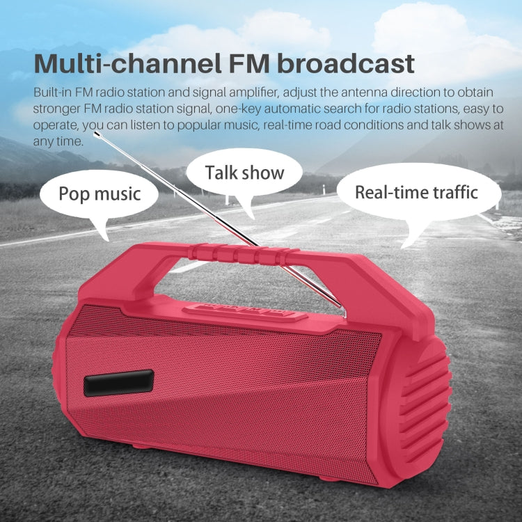 NewRixing NR-4025FM with Screen Outdoor Splash-proof Water Portable Bluetooth Speaker, Support Hands-free Call / TF Card / FM / U Disk(Blue) - free shipping - PMC Jewellery - Order now!
