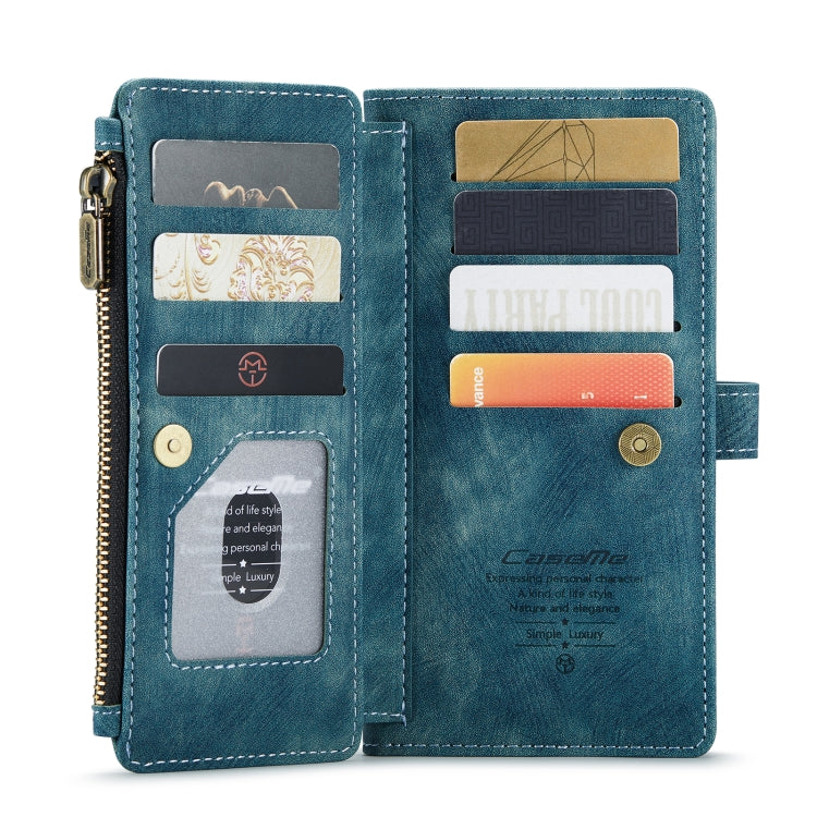 CaseMe-C30 PU + TPU Multifunctional Horizontal Flip Leather Case with Holder & Card Slot & Wallet & Zipper Pocket For iPhone 8 Plus & 7 Plus & 6 Plus(Blue) - More iPhone Cases by CaseMe | Online Shopping South Africa | PMC Jewellery | Buy Now Pay Later Mobicred